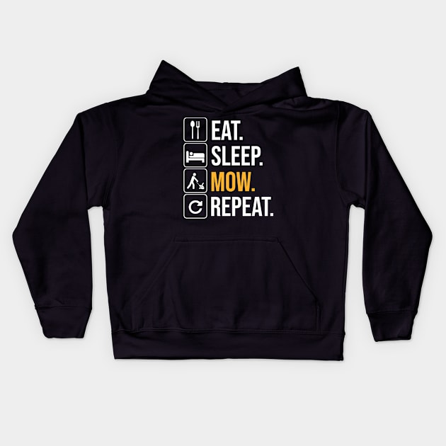 Mow and Repeat Kids Hoodie by Cooldruck